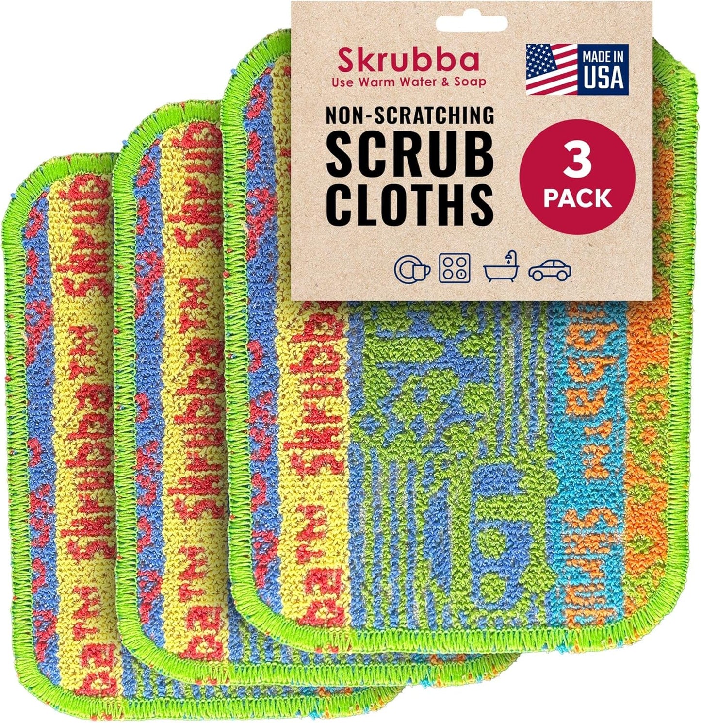 Wet-It Skrubba Non-Scratch Scouring Pad – European Scrubby Sponge for Kitchen, Dishes, Pots, Pans, Glass & Cookware – Durable Reusable Pad with RV Camper Design