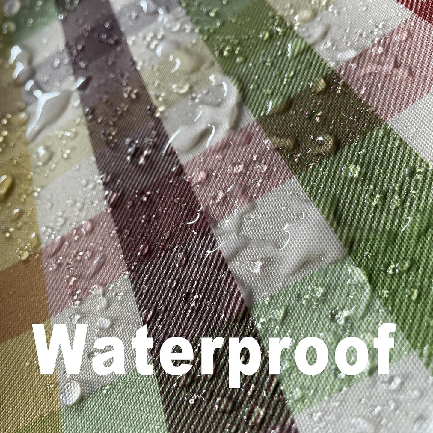 Waterproof Gingham Festive Tablecloth Fabric - Oblong 52x70 Inch Classic Buffalo Tartan Holiday Table Cloth for Outdoor Use - Christmas Tabletop Cover Perfect for Dinner, BBQs, and Parties