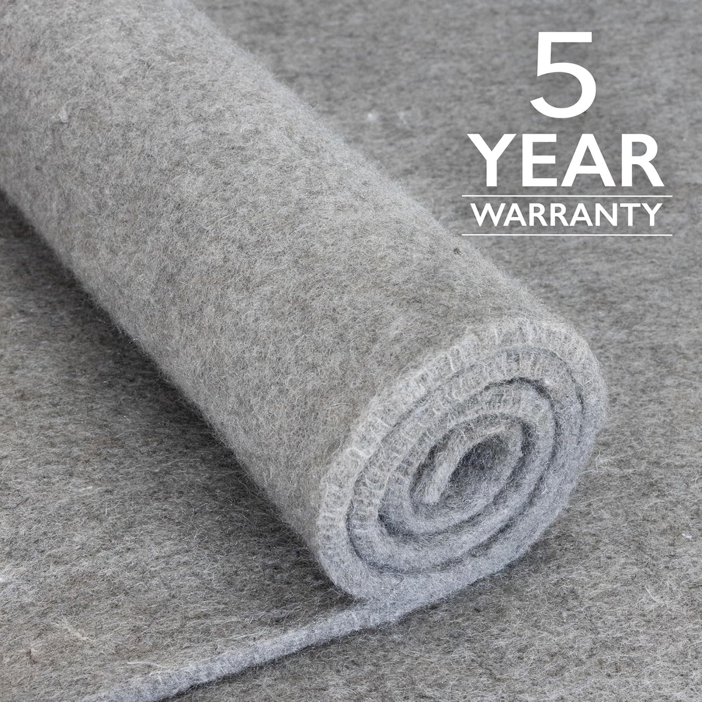 RUGPADUSA - Eco-Plush - 5'x7' - 1/4" Thick - 100% Felt - Premium Cushioned Rug Pad - Available in 3
