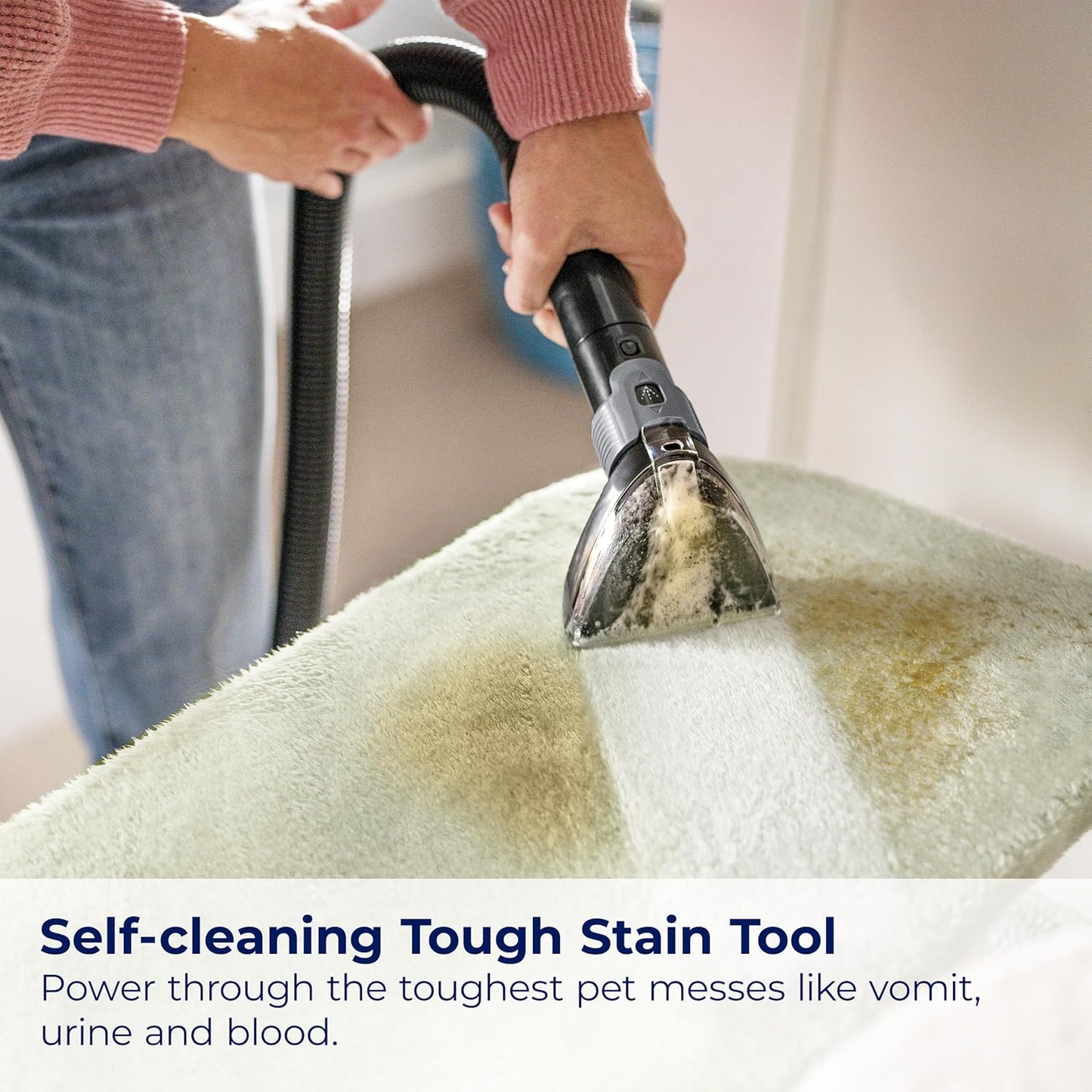 BISSELL Little Green ProHeat SmartMix, Portable Deep Cleaner, Self-Cleaning Tough Stain Tool and Specialized Pet Hair Removal Tool Included, 3935