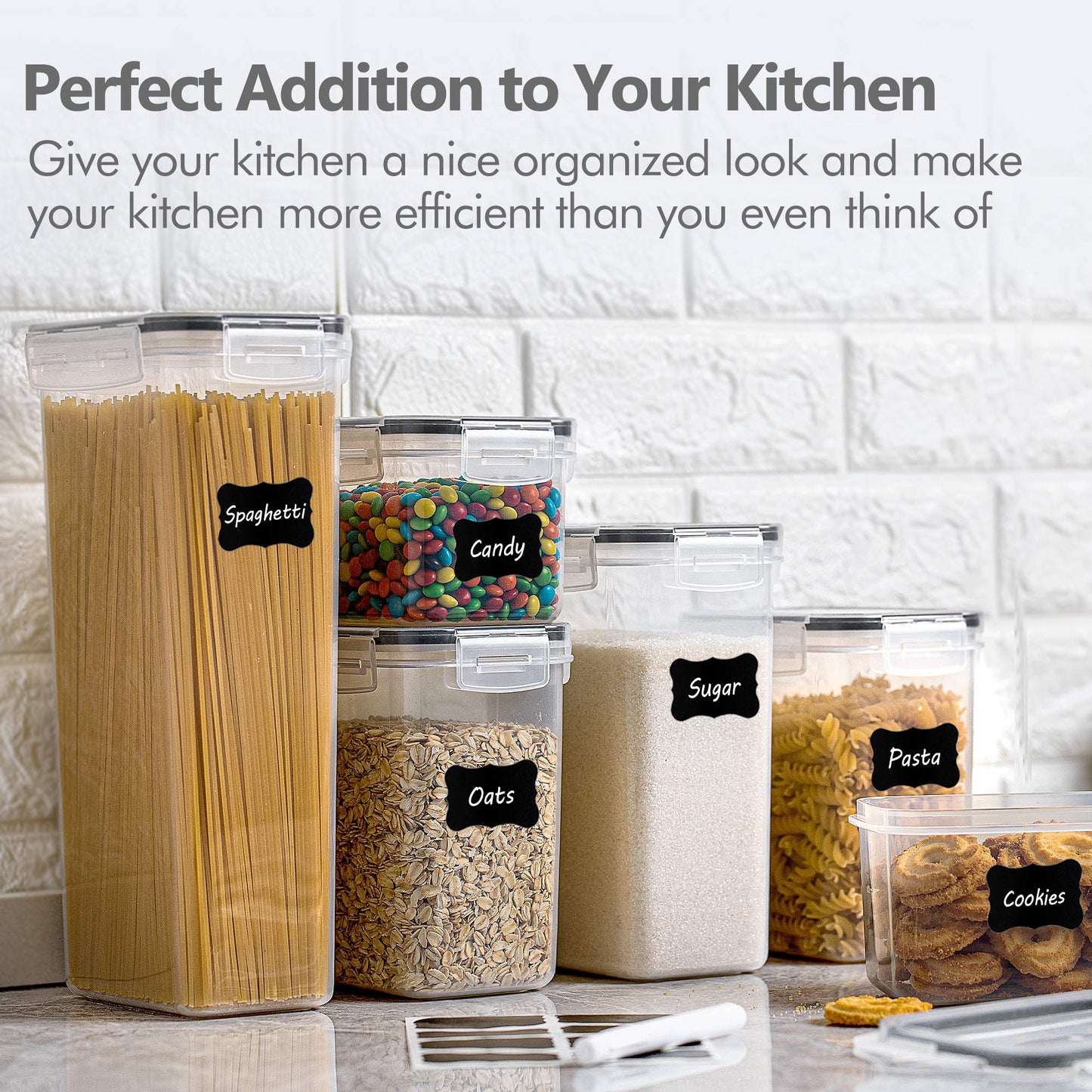 CHEFSTORY Airtight Food Storage Containers Set, 14 PCS Kitchen Storage Containers with Lids for