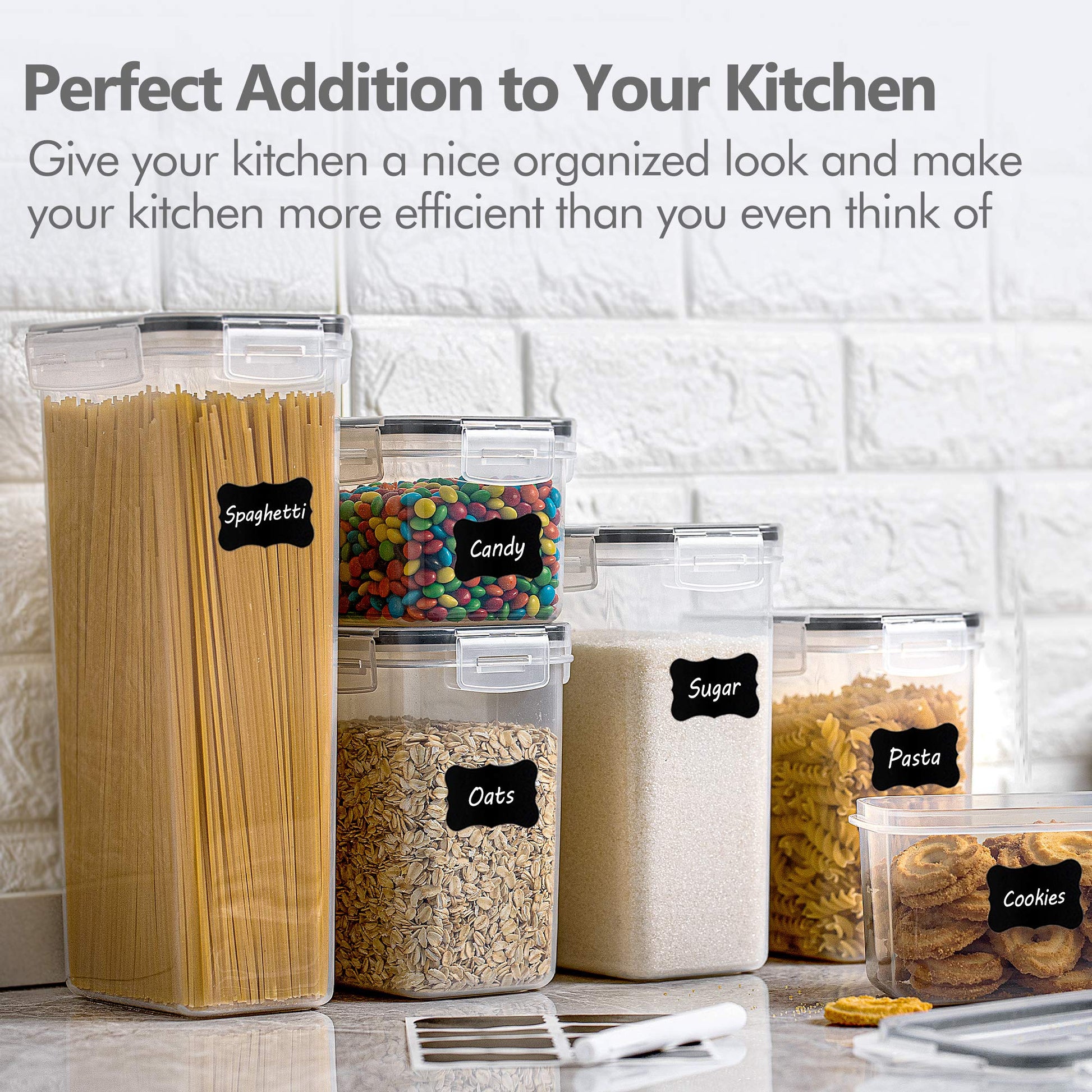 CHEFSTORY Airtight Food Storage Containers Set, 14 PCS Kitchen Storage Containers with Lids for