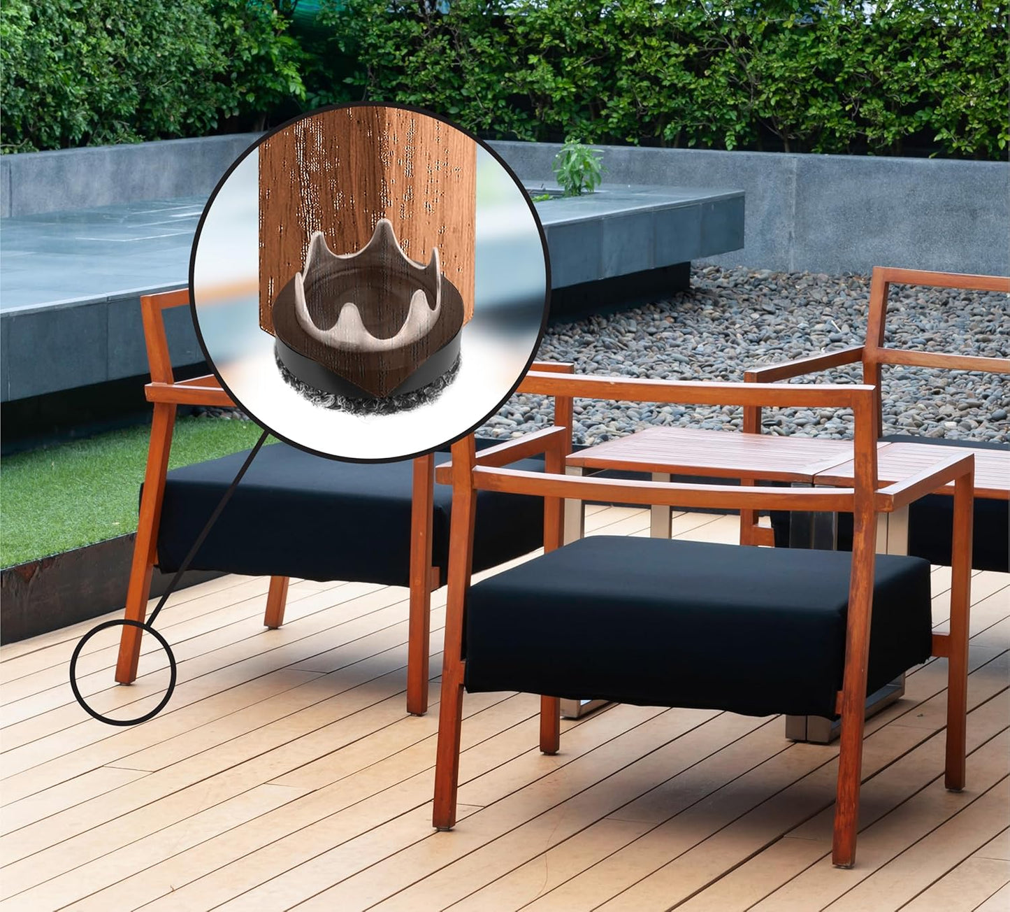 Gorilla Outdoor 1 inch Furniture Feet Floor Protectors/Weatherproof Berber Glides (Set of 8) Hammer On Furniture Pads for Outdoor & Indoor Use