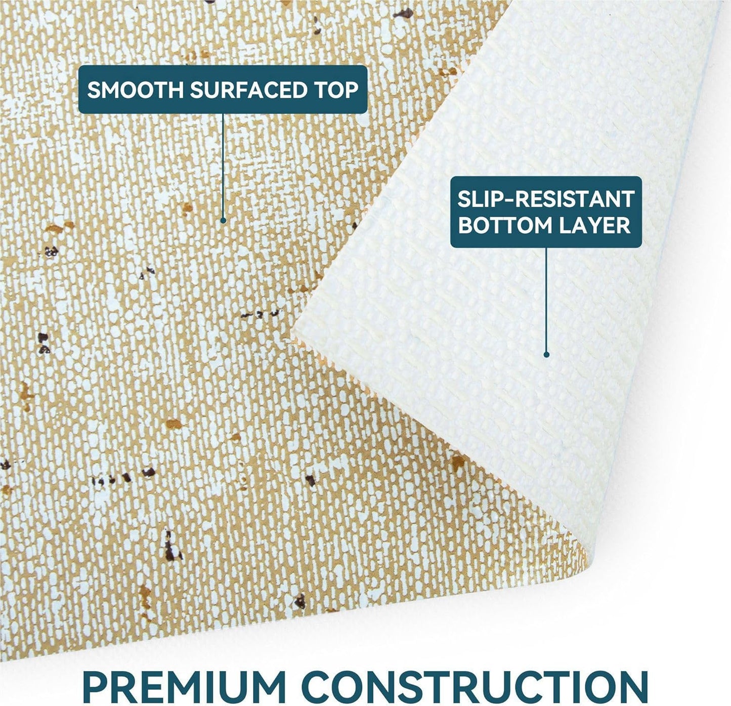 Durable Non-Adhesive Shelf Liners - 12x60 Inch, Beige, Waterproof, Anti-Slip for Cabinets