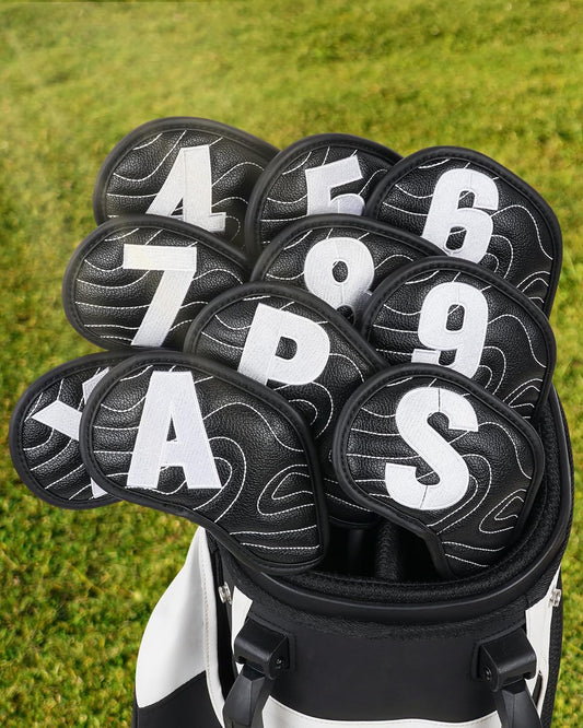 Big Teeth Golf Club Covers Full Set Driver Headcover Fairway Wood Hybrid Golf Club Iron Head