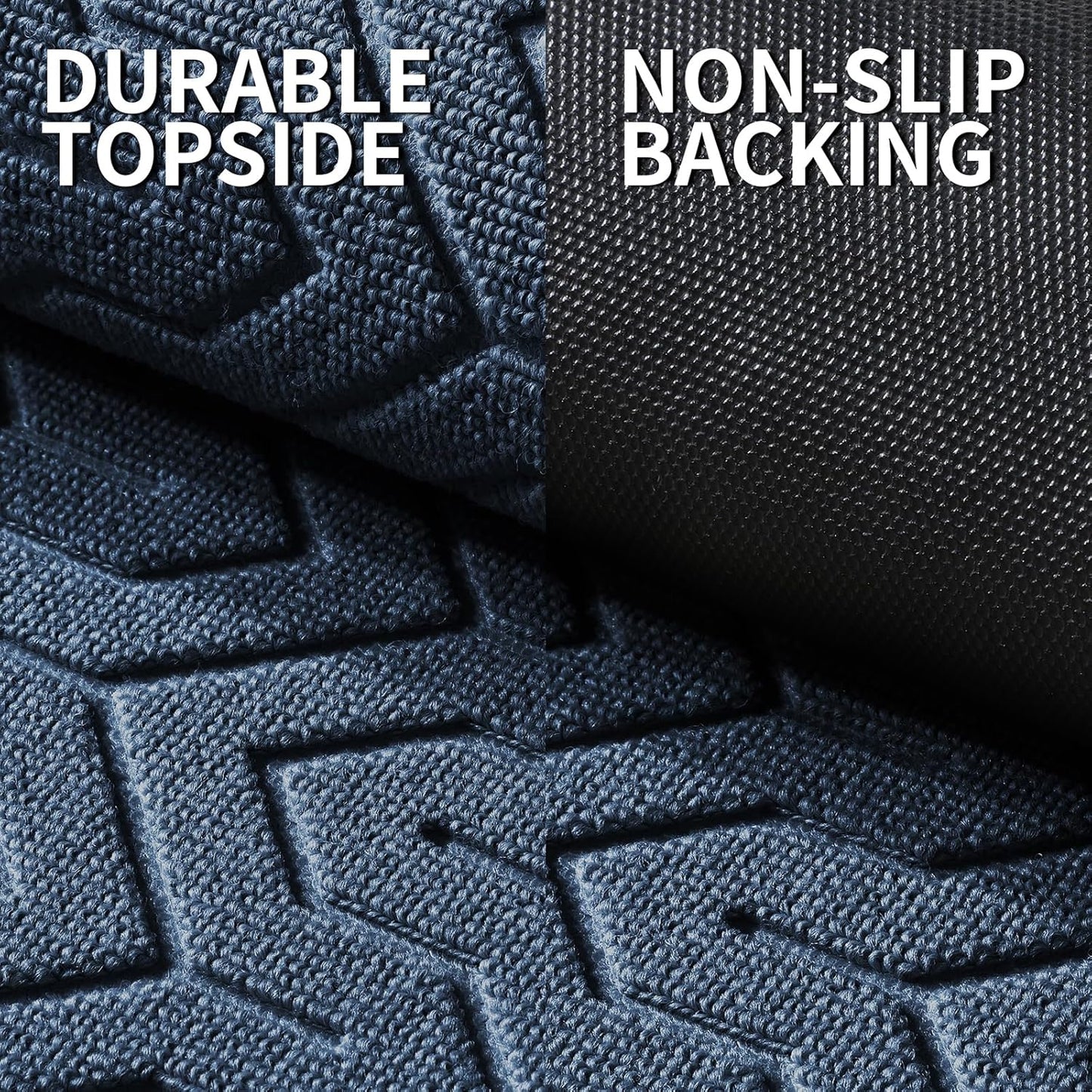 Yimobra Large Door Mat Outside Entrance 47x32, Waterproof Heavy Duty Outdoor Mats for Front Door, Non Slip Rubber Entry Mat for Garage Patio, Easy Clean, Blue