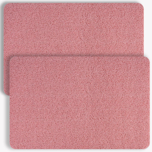 Non-Slip Bathtub Mat, 2 Pack Anti Slip Shower Mat, Fast Drying Bathtub Mats, Foot Scrubber Mat, Anti Slip Mat for Tub, Floor, Bathroom, Kitchen, Home, Hotel (Pink 24"×16"+24"×16")