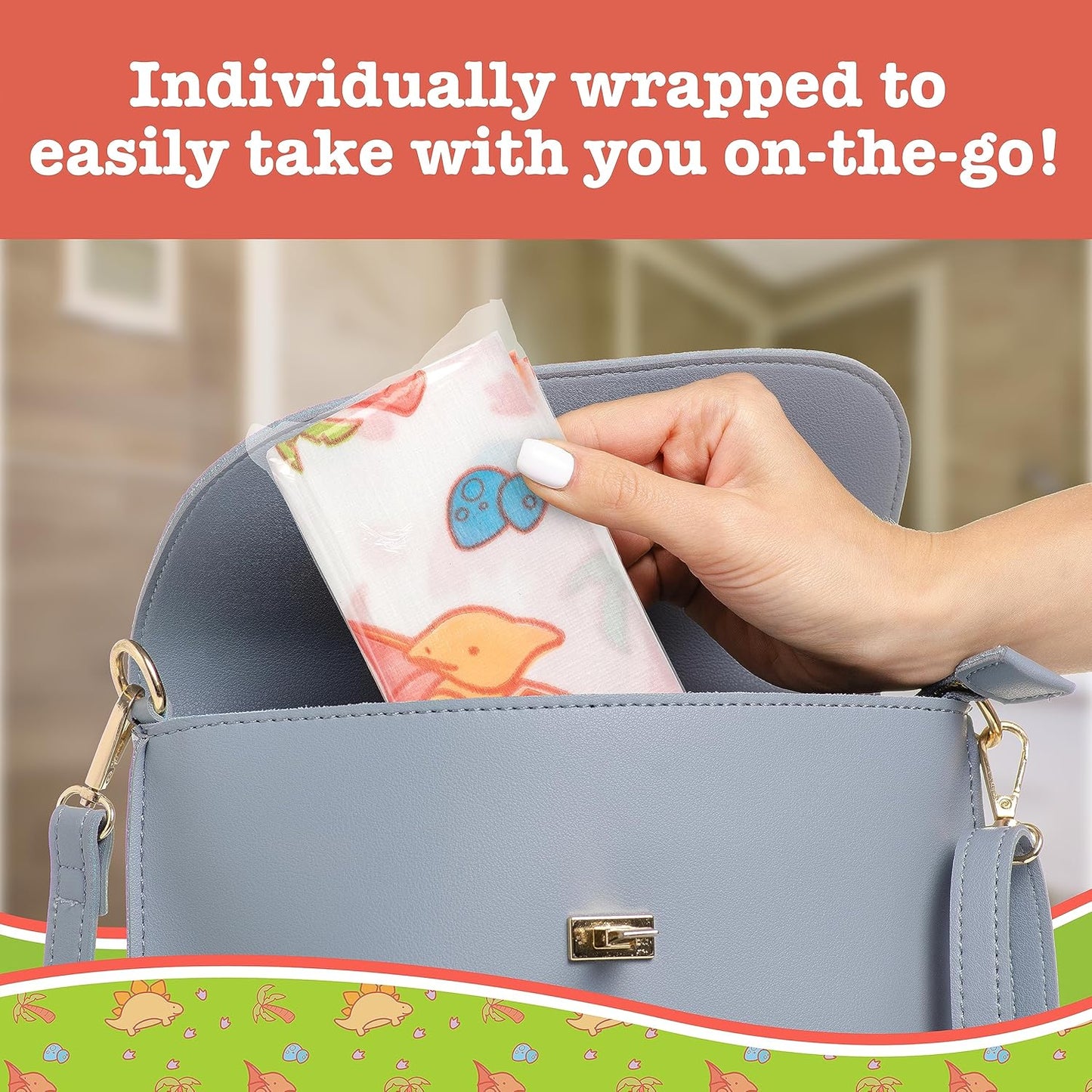 Toilet Seat Covers Disposable (40 pk, Dinosaurs) - XL Waterproof Toilet Cover for Toddlers, Kids & Adults - Portable & Individually Wrapped for Travel, Potty Training, Public Restrooms