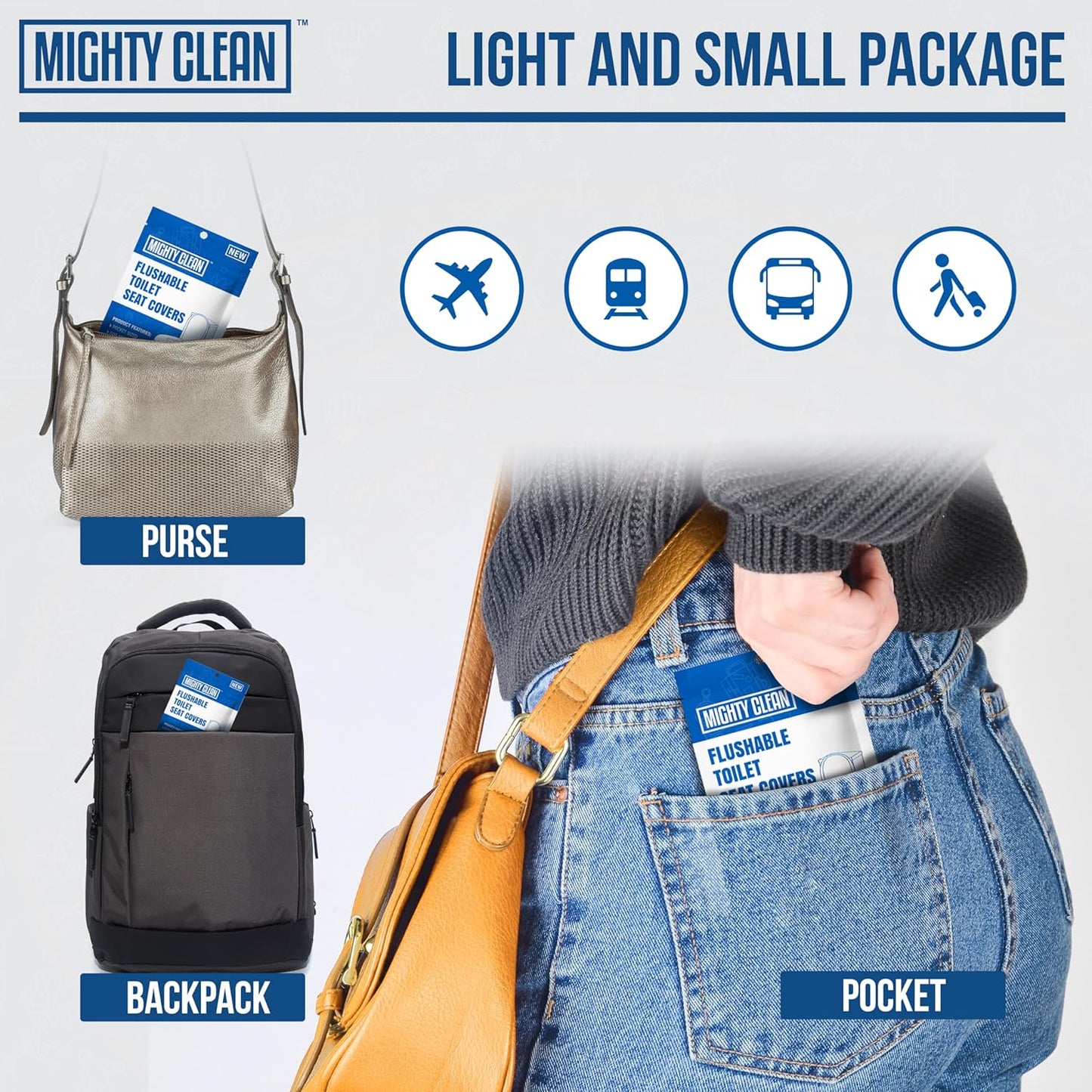 Toilet Seat Covers Flushable (100 Pack) - Upgraded XL Size| Biodegradable Paper Covers for Adults, Kids, Toddlers | Travel Essentials for Public Restroom, Airplane, Camping