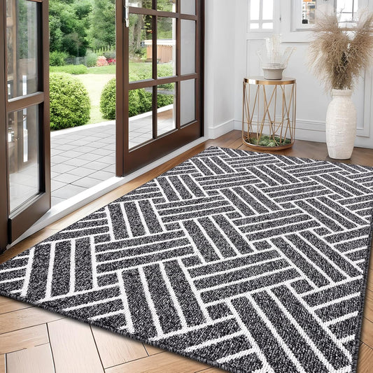 OLANLY Large Indoor Door Mat, 71x47 Inch, Dirt Resistant and Absorbent, Non-Slip Rubber Backing Floor Mats, Easy Clean Low-Profile Doormat for Entryway, Front Door, and Inside Entrance, Black
