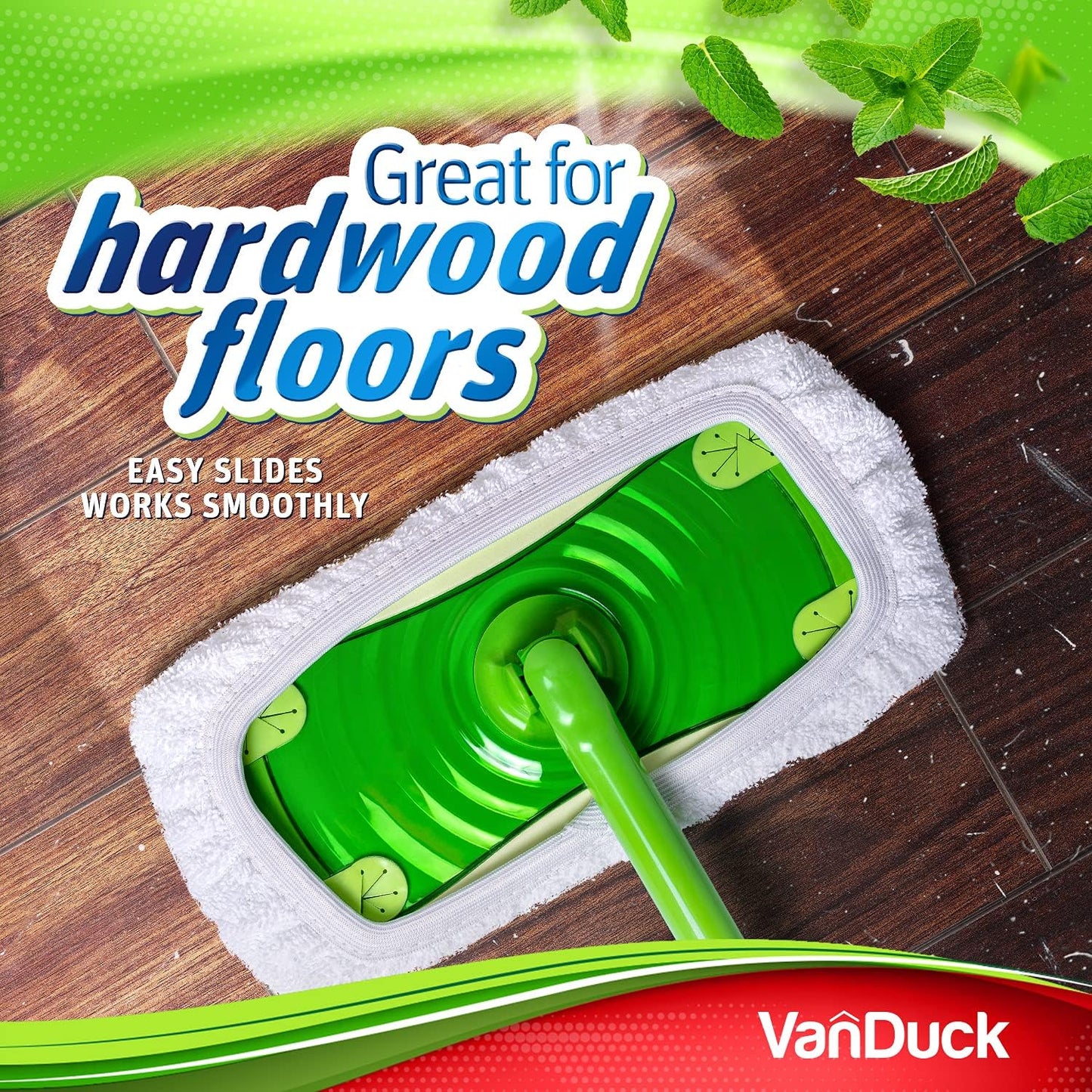 VanDuck Reusable 100% Cotton Mop Pads Compatible with Swiffer Sweeper (4-Pack), Terry Cloth Mop Covers Washable for Wet Mopping and Floor Cleaning (Handle is Not Included)