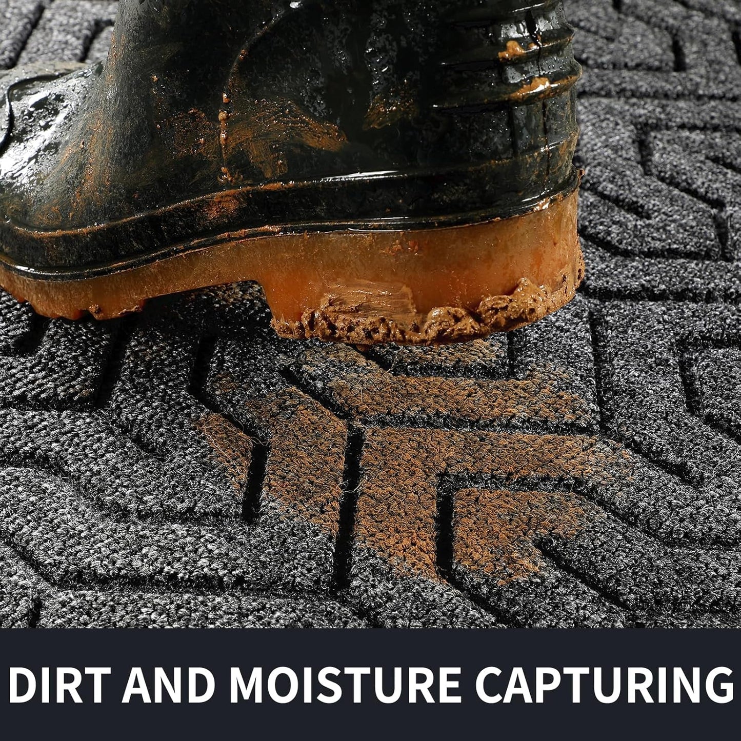 Yimobra Large Door Mat Outside Entrance 47x32, Waterproof Heavy Duty Outdoor Mats for Front Door, Non Slip Rubber Entry Mat for Garage Patio, Easy Clean, Mix Grey