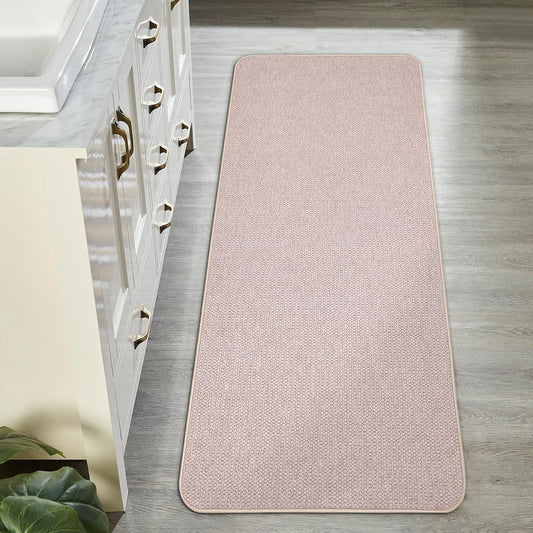 Bath Mat,Ultra Thin Bathroom Runner Rugs,Large Bath Mats for Bathroom,Quick Dry,Non-Slip,Machine Washable,Low Pile,Bath Rug,Shower Outside,Sink,Home Decor Accessories.Beige,1'5"x4'11"（17x59inch）