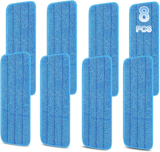 8 Pack 16.5 inch Reusable Mop Pads Microfiber Spray Mop Replacement Heads for Wet/Dry Mops Compatible with Bona Floor Care System