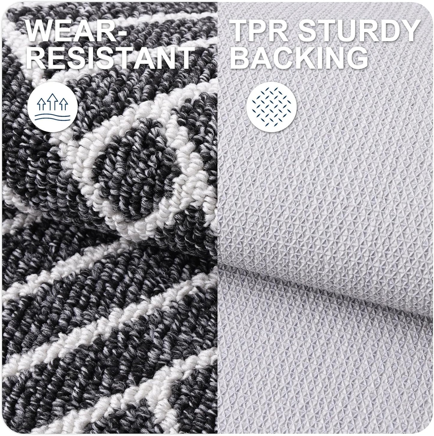 OLANLY Indoor Door Mat, 40x32 Inch, Dirt Resistant and Absorbent, Non-Slip Rubber Backing Floor Mats, Easy Clean Low-Profile Doormat for Entryway, Front Door, and Inside Entrance, Black