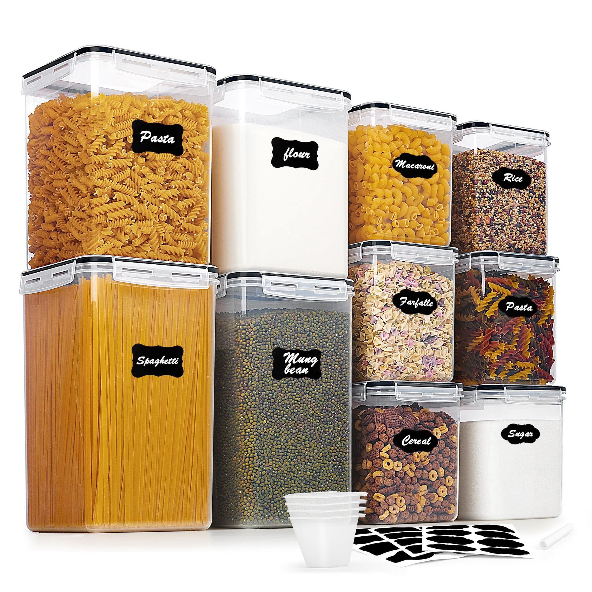 Vtopmart 10 PCS Flour and Sugar Storage Container, Include 3 Sizes