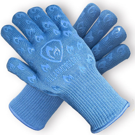 Grill Armor Oven Gloves 932°F Extreme Heat & Cut Resistant Oven Mitts with Fingers for BBQ