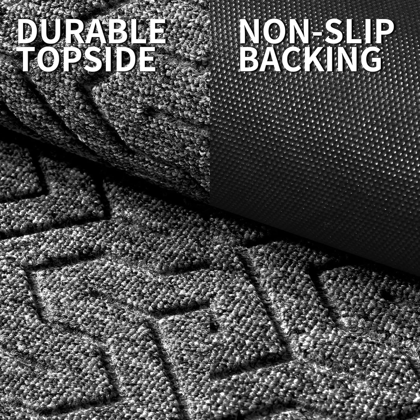 Yimobra Large Door Mat Outside Entrance 47x32, Waterproof Heavy Duty Outdoor Mats for Front Door, Non Slip Rubber Entry Mat for Garage Patio, Easy Clean, Mix Grey