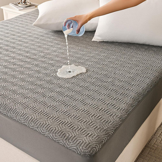 GRT Waterproof Mattress Protector Full, Breathable Bamboo Charcoal Fiber Mattress Cover, Noiseless