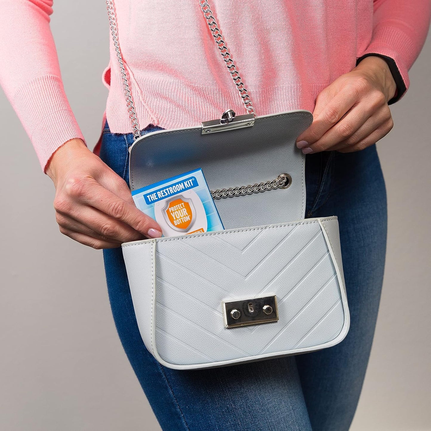 The Restroom Kit Great for travel (3-Pack) Portable Disposable Oversized Toilet Seat Cover, 3ft 3Ply Toilet Paper, Hand & Flushable Tush Wipe.