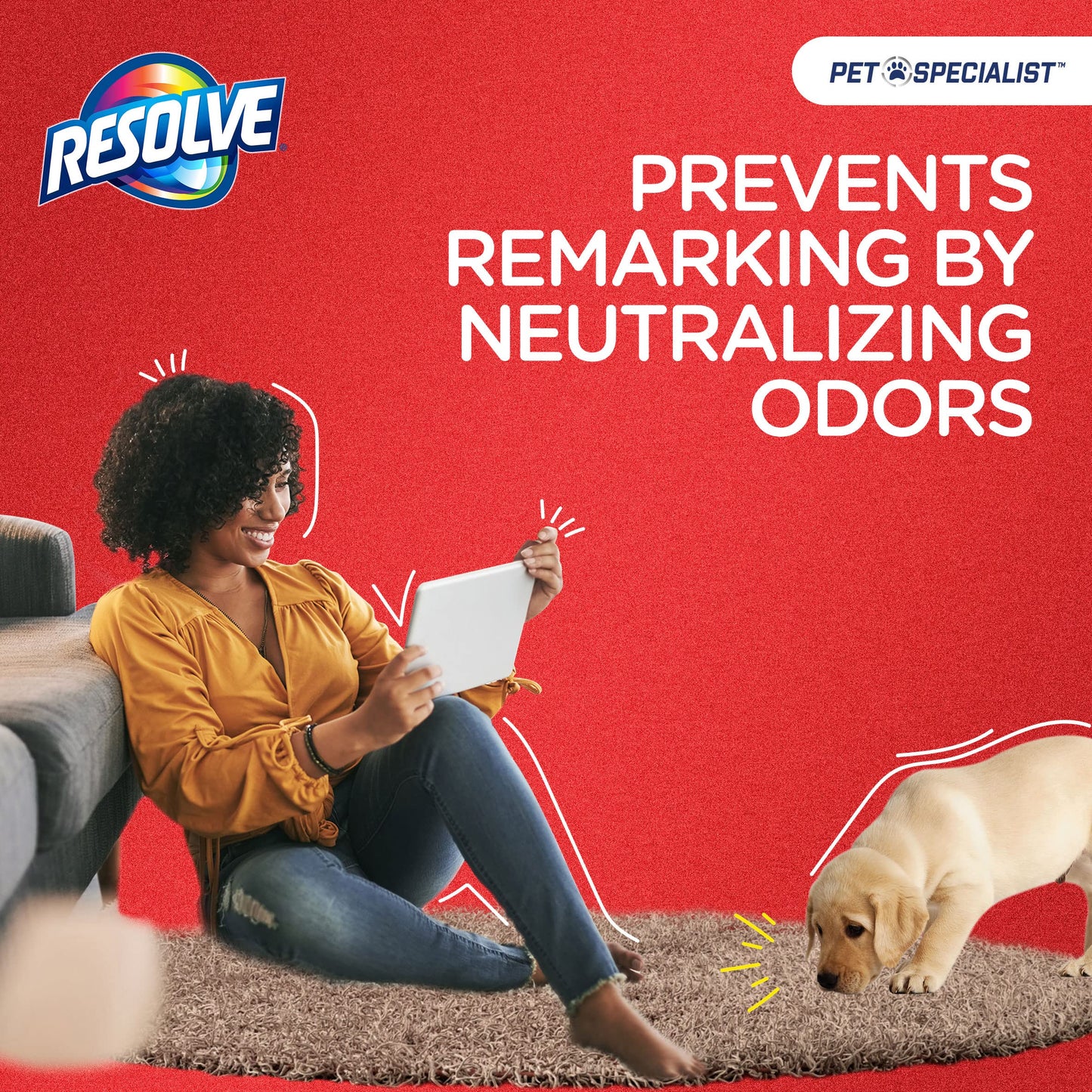 Resolve Pet Specialist Heavy Traffic Foam Carpet Cleaner, Pet Stain & Odor Remover, 22 oz Cans, 2