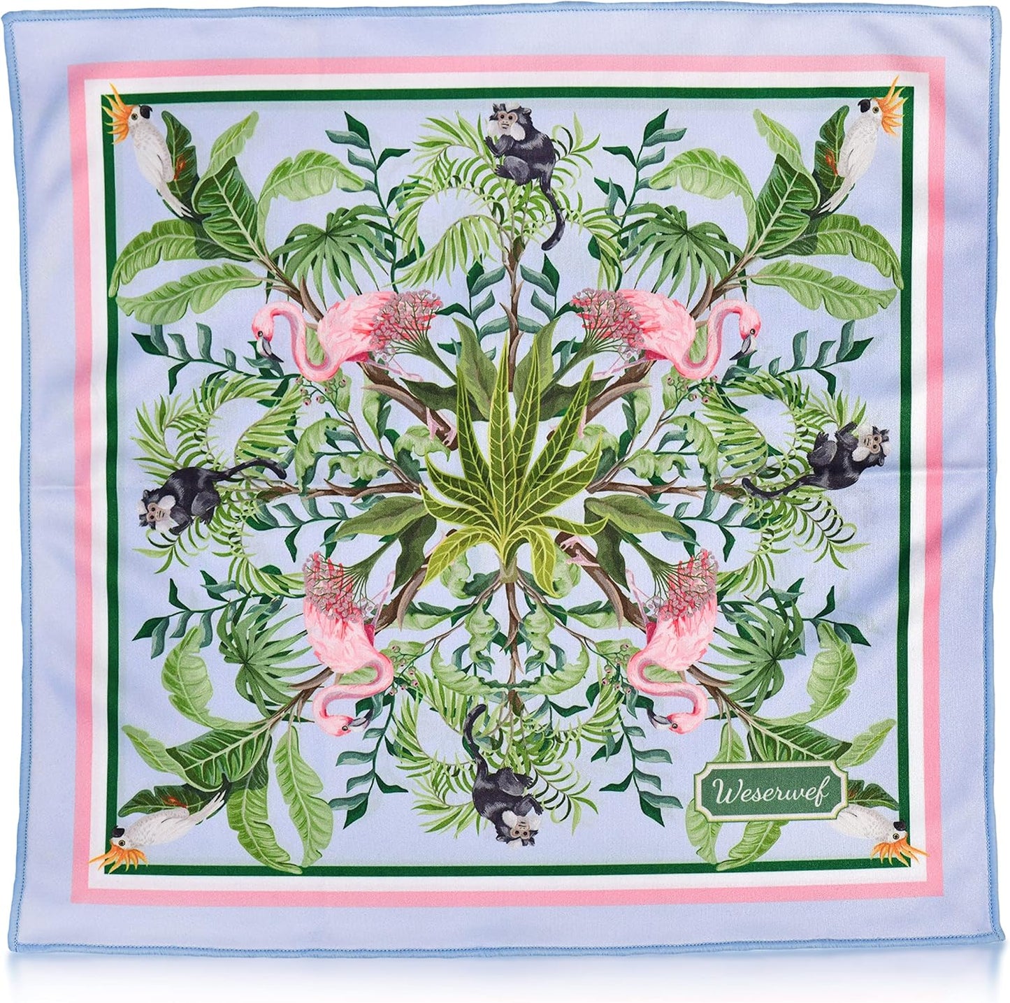 WESERWEF Design Microfiber Glasses Cleaning Cloth – Premium Cleaning Cloth for Eyeglasses, Screens, Tablets, Cameras & Lenses, 12" x 12", Ultra-Soft & Scratch-Free (Tropical World)