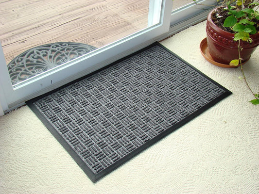 Kempf Water Retainer Entrance Mat, Indoor Outdoor Rubber Rug, Moisture Trapping, Absorbent Mat, 2