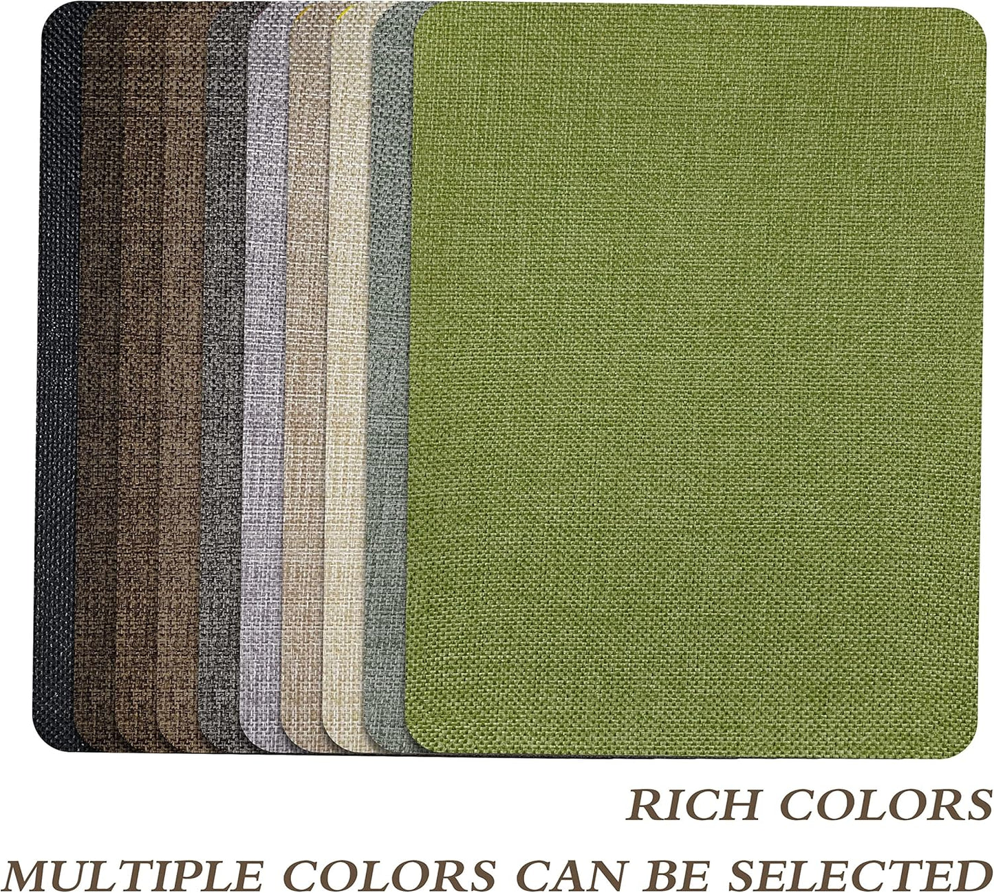 KING MOUNTAIN Coarse Linen Repair Patches, Self-Adhesive Fabric, 8X11 Inch 2 PCS, Multi Color, for Sofa and Clothes (Beige 1.0)